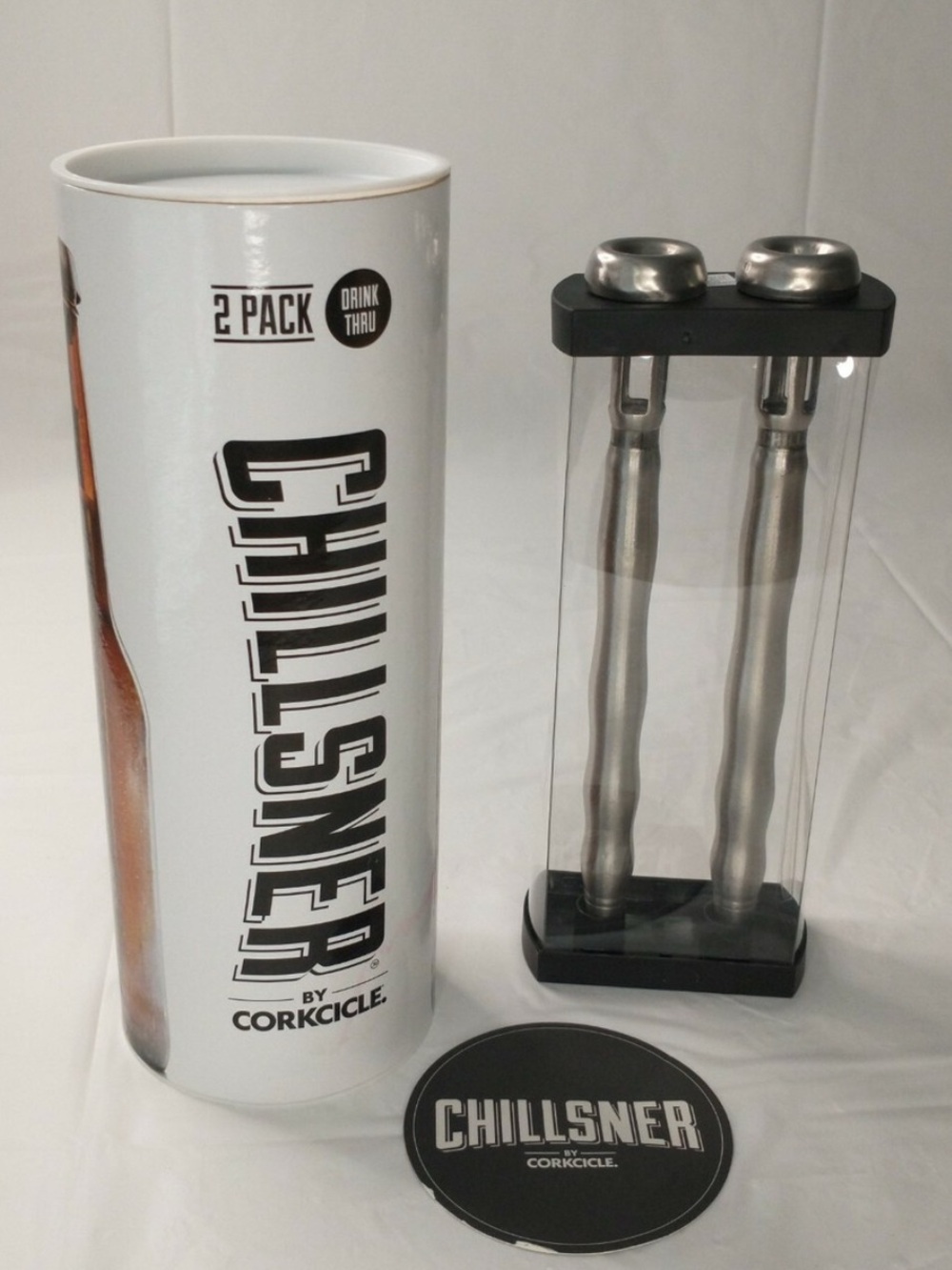Chillsner by CORKCICLE Beer Soda Pop Chiller 2 Pack Ice Bottle Insert Long Neck